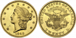 Moneda de oro de 20 $ de 1849
