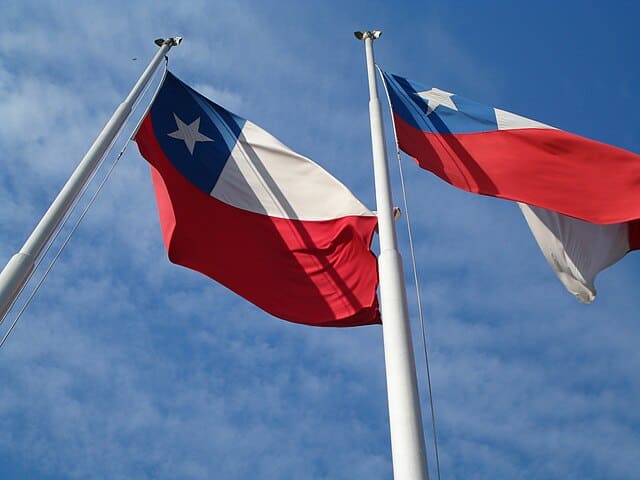 Bandera de Chile oro